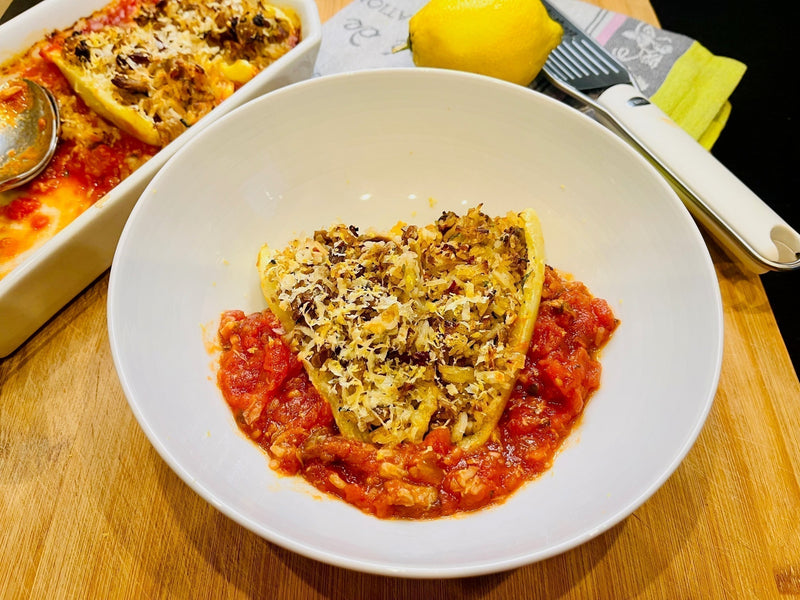 Paprika-gefuellt-mit-Basmatireis-und-Thunfisch