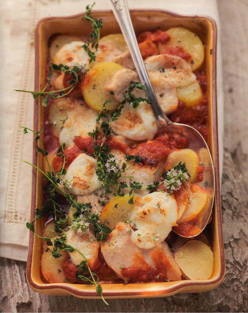 Hähnchenbrust-Gratin-mit-Mozzarella-Rezept-mit-Tomatensauce-von-Hermina