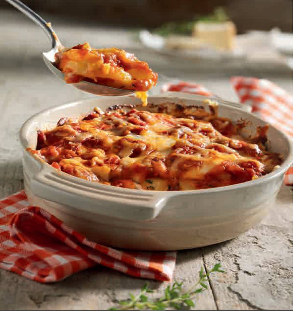 Kartoffelgratin-mit-Taleggio-Käse-und-hermina-tomatensauce